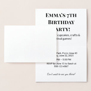 Cartes d'invitation personnalisées pour anniversai