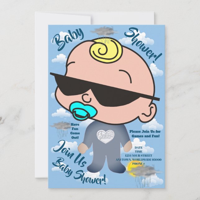 Cartes d'invitation personnalisées pour Baby Showe (Devant)