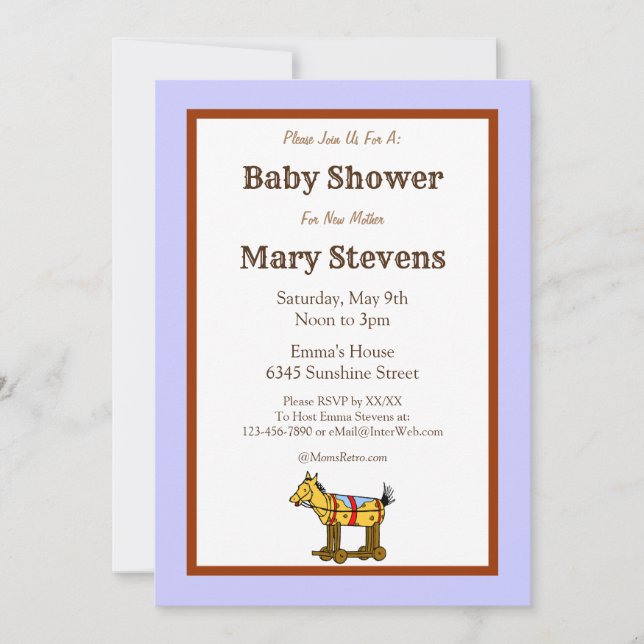 Cartes d'invitation personnalisées pour Baby Showe (Devant)