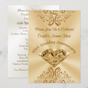 Cartes d'invitation personnalisées pour les 65 ans