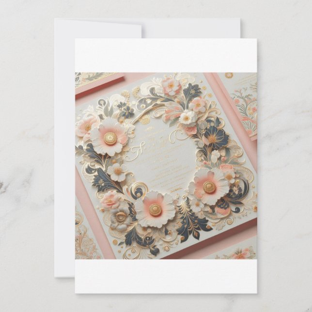 Cartes d'invitation Personnalisées pour Mariages,  (Devant)