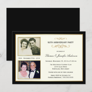 Cartes d'invitation photo "Alors et maintenant" po