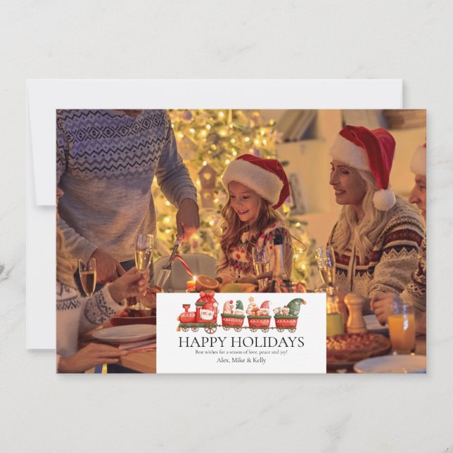 Cartes d'invitation photo de lutins de Noël à l'aq (Devant)