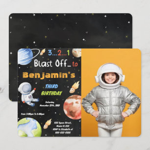 Cartes d'invitation photo espace modifiables
