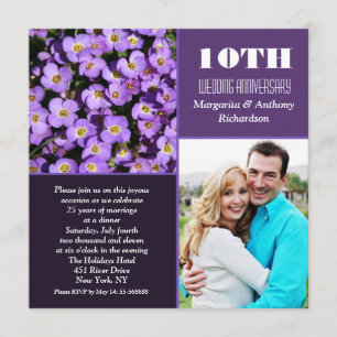 Cartes d'invitation photo modernes florales pour 1