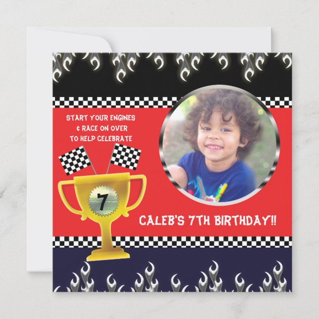 Cartes d'invitation photo pour anniversaire avec t (Devant)