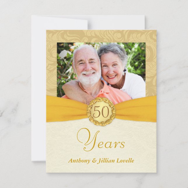 Cartes d'invitation photo pour le 50e anniversaire (Devant)