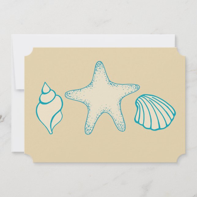 Cartes d'invitation Plage de Coquillages (Devant)