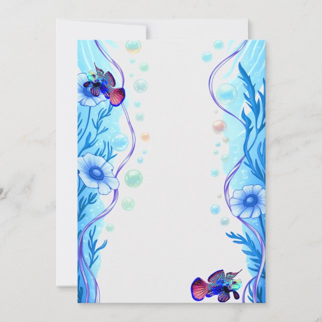 Cartes d'invitation Poisson Mandarin Goby en eau d (Devant)