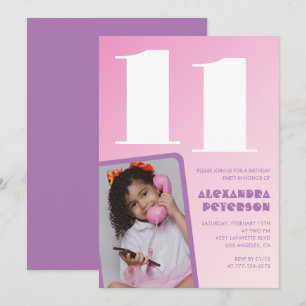 Cartes d'invitation pour 11ème anniversaire fille 