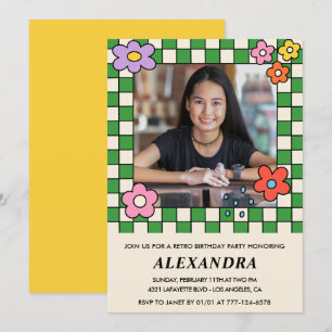 Cartes d'invitation pour 13ème anniversaire Fleurs