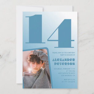 Cartes d'invitation pour 14 ans garçon avec dégrad