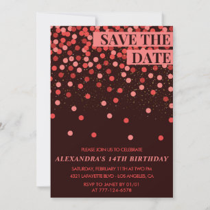 Cartes d'invitation pour 14 ans Save the date Conf