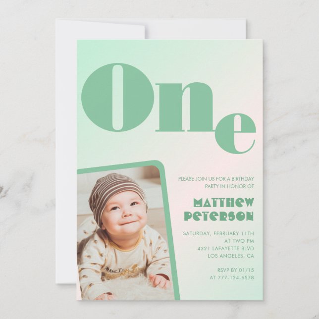Cartes d'invitation pour 1er anniversaire Garçon V (Devant)