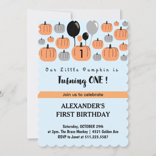 Cartes d'invitation pour 1er anniversaire Hallowee (Devant)