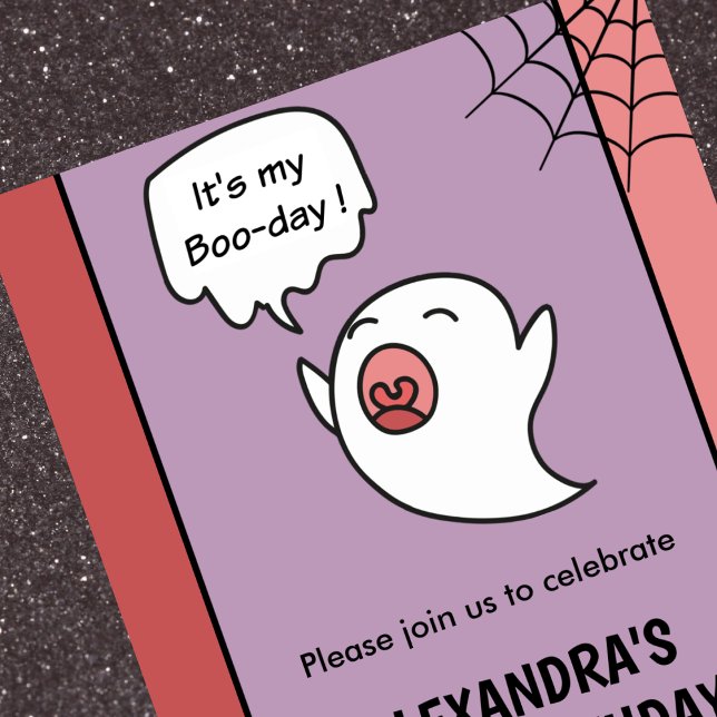 Cartes d'invitation pour 1er anniversaire Hallowee (Halloween-1st-birthday-invitations-ghost-pink-1)