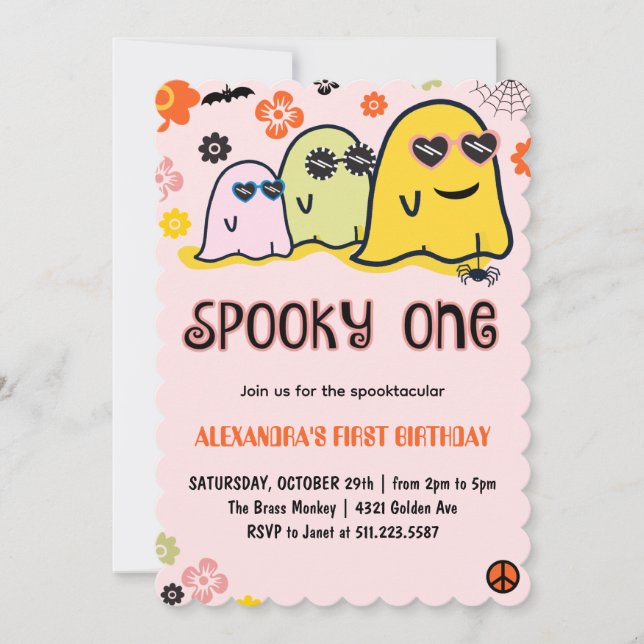 Cartes d'invitation pour 1er anniversaire Hallowee (Devant)