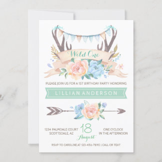 Cartes d'invitation pour 1er anniversaire Tribal A