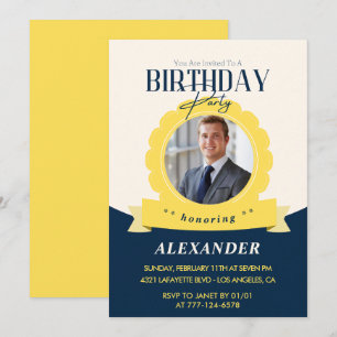 Cartes d'invitation pour 25e anniversaire Badge Ph