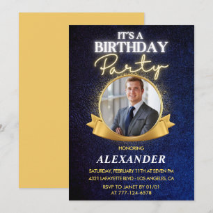 Cartes d'invitation pour 25e anniversaire Homme Ba
