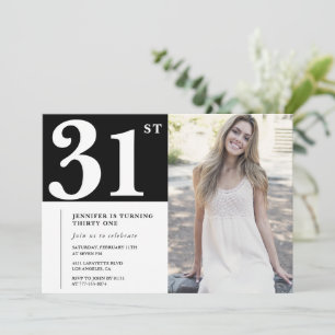 Cartes d'invitation pour 31e anniversaire avec pho
