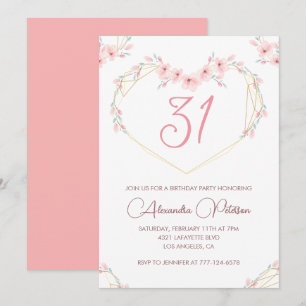 Cartes d'invitation pour 31e anniversaire Bohème F