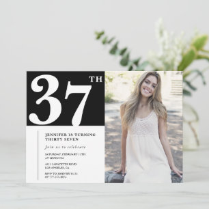 Cartes d'invitation pour 37e anniversaire avec pho