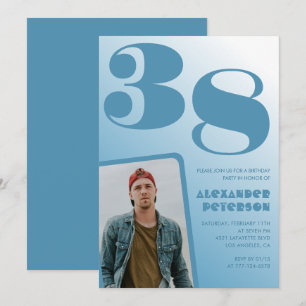 Cartes d'invitation pour 38 ans avec dégradé de ph