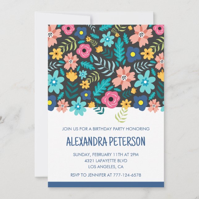 Cartes d'invitation pour 3ème anniversaire motif f (Devant)