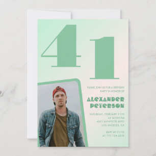 Cartes d'invitation pour 41 ans avec un dégradé ve