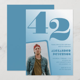 Cartes d'invitation pour 42 ans avec photo et dégr
