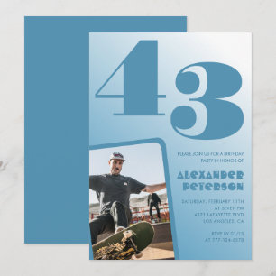 Cartes d'invitation pour 43 ans avec photo et dégr