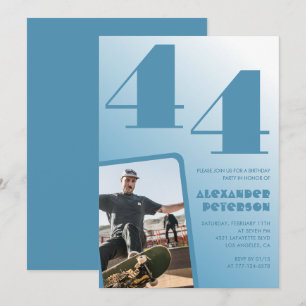 Cartes d'invitation pour 44 ans avec photo et dégr