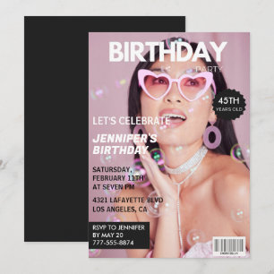 Cartes d'invitation pour 45 ans Magazine Cover