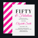 Cartes d'invitation pour 50 ans 50 ans et Fabuleux<br><div class="desc">Cinquante ans et fabuleux,  un design rose chaud chic,  une excellente façon de célébrer un 50e anniversaire avec style</div>