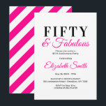 Cartes d'invitation pour 50 ans 50 ans et Fabuleux<br><div class="desc">Cinquante ans et fabuleux,  un design rose chaud chic,  une excellente façon de célébrer un 50e anniversaire avec style</div>