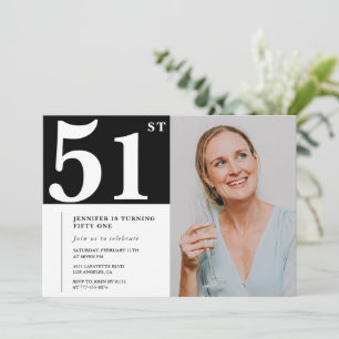 Cartes d'invitation pour 51e anniversaire photo en