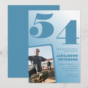 Cartes d'invitation pour 54 ans avec photo et dégr