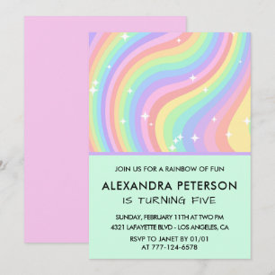 Cartes d'invitation pour 5ème anniversaire Arc-en-