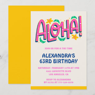 Cartes d'invitation pour 63e anniversaire Tropical