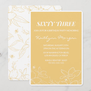 Cartes d'invitation pour 63ème anniversaire Floral