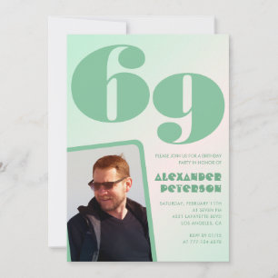 Cartes d'invitation pour 69e anniversaire avec un