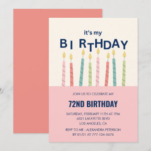 Cartes d'invitation pour 72e anniversaire humour b