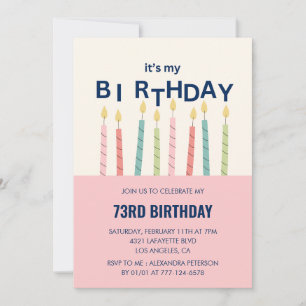 Cartes d'invitation pour 73 ans avec humour drôle 
