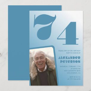 Cartes d'invitation pour 74e anniversaire avec pho