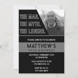 Cartes d'invitation pour 79e anniversaire Black Th