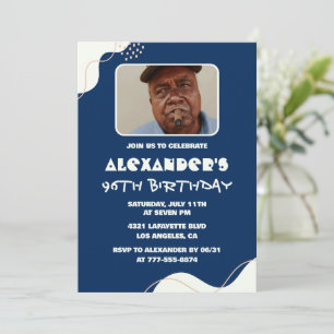 Cartes d'invitation pour 96e anniversaire avec pho