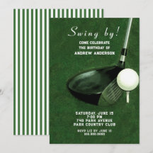 Cartes d'invitation pour anniversaire de golf