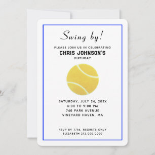 Cartes d'invitation pour anniversaire de tennis
