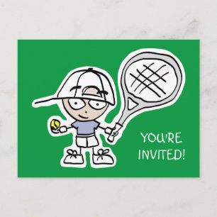 Cartes d'invitation pour anniversaire de tennis po